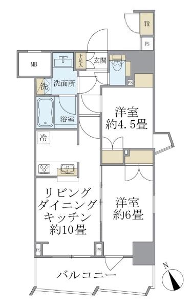 新宿区弁天町のマンションの間取り