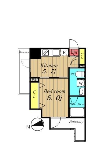 江東区亀戸のマンションの間取り