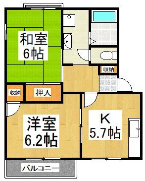 所沢市大字久米のアパートの間取り