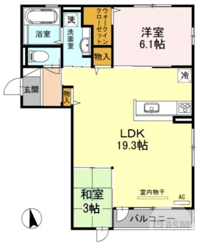 堺市北区百舌鳥梅北町のアパートの間取り