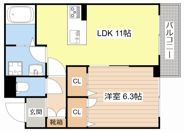 長浜市相撲町のアパートの間取り