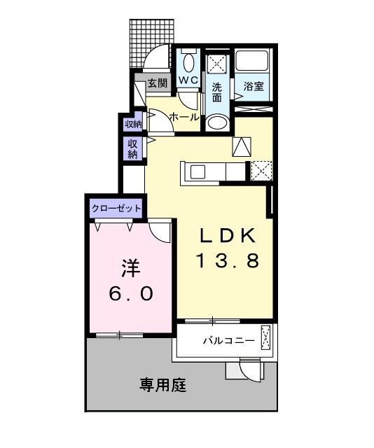 直方市新町のアパートの間取り