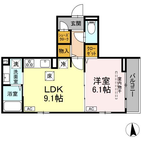 川崎市川崎区東門前のアパートの間取り