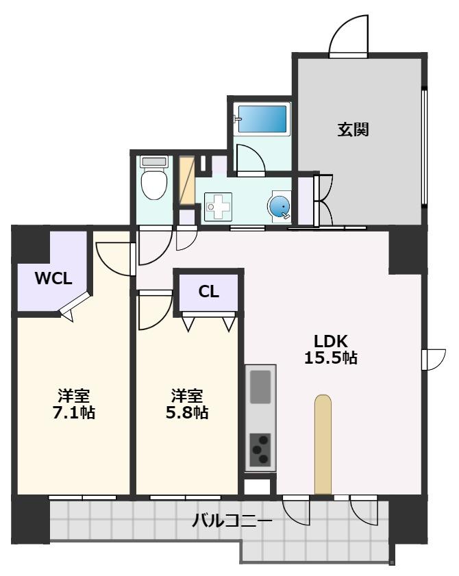 【吹田市穂波町のマンションの間取り】