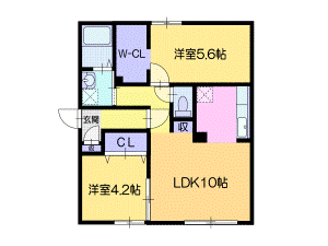 【札幌市東区北十六条東のマンションの間取り】