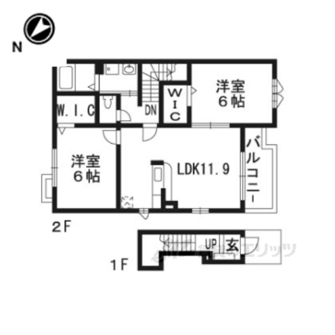 近江八幡市西本郷町東のアパートの間取り