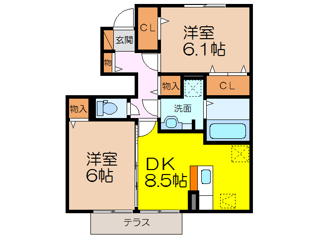 【雲仙市愛野町甲のアパートの間取り】