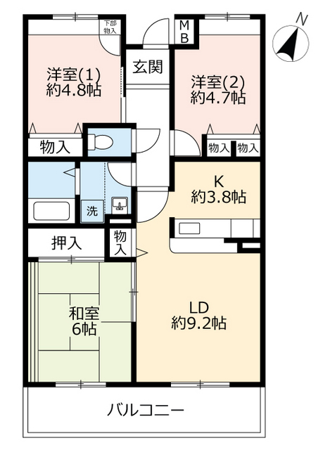 ＵＲアルビス五月ヶ丘の間取り