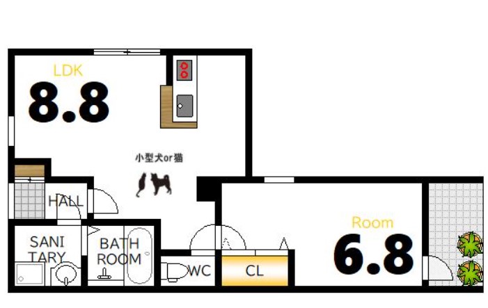 広島市中区小網町のマンションの間取り