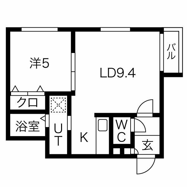 札幌市西区西町北のマンションの間取り