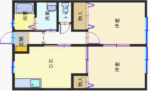 前橋市端気町のアパートの間取り