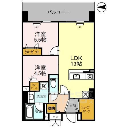 フレンシア西宮北口の間取り