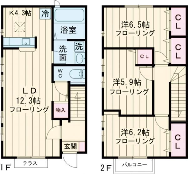神奈川県川崎市麻生区片平６（一戸建）の賃貸物件の間取り
