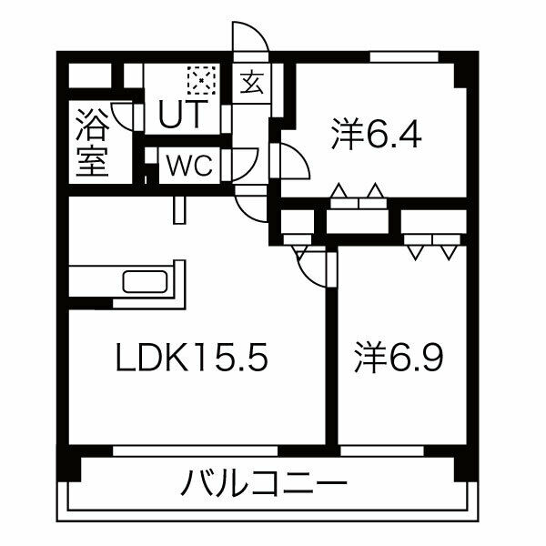 小牧市大字小牧原新田のマンションの間取り