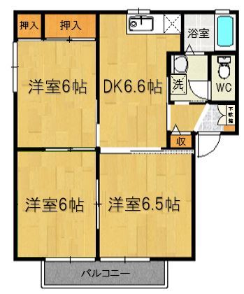 メルベーユ春日の間取り