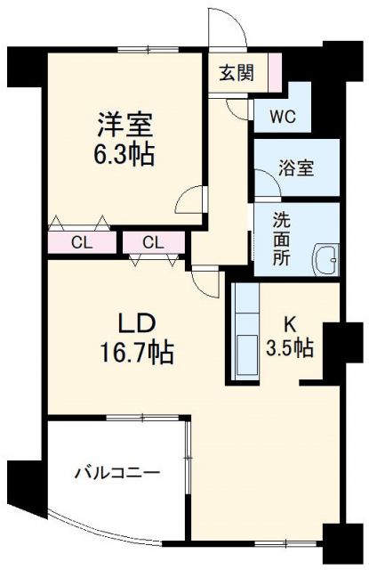 名古屋市瑞穂区瑞穂通のマンションの間取り