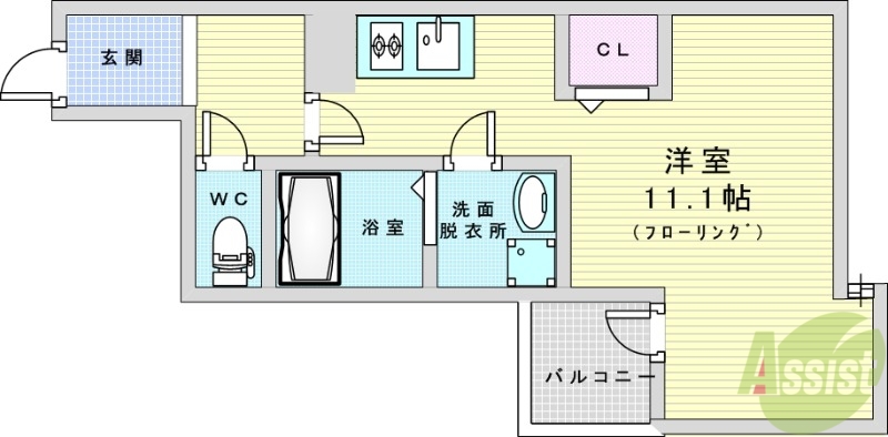 【大阪市西淀川区姫島のアパートの間取り】