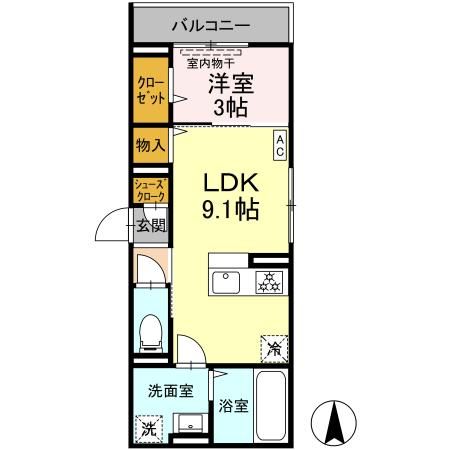 横浜市緑区鴨居のアパートの間取り