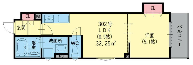 大阪市東成区大今里のアパートの間取り