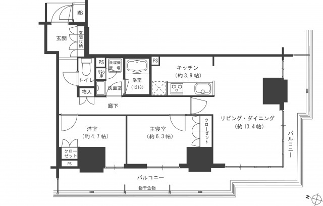 【グランクロスタワー広島　アイコートの間取り】