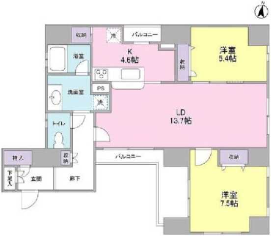 台東区竜泉のマンションの間取り