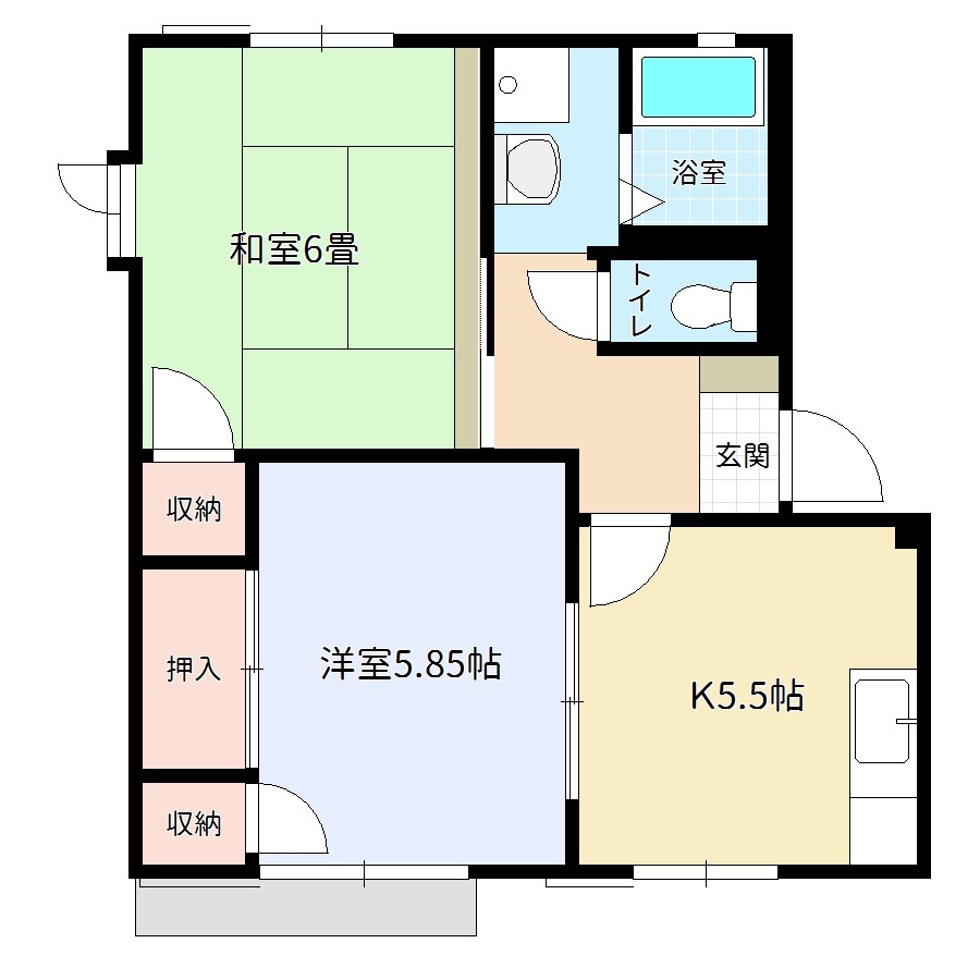 岩沢ハイツAの間取り