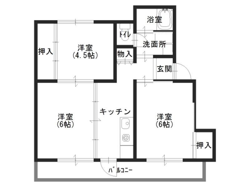 ヴィラナリー志度　2号棟の間取り