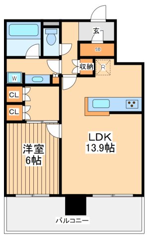 川崎市幸区中幸町のマンションの間取り