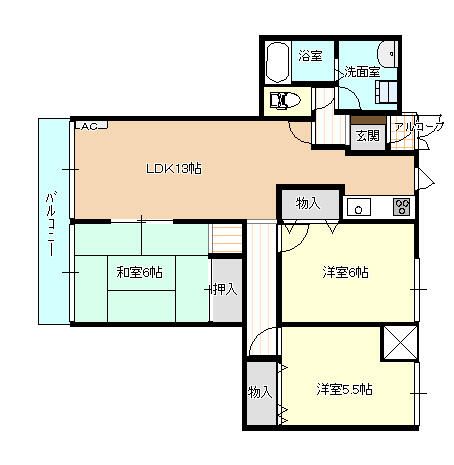 高岡市京田のマンションの間取り