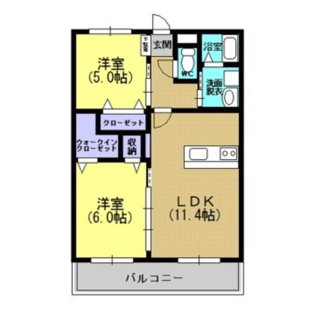 鹿児島市郡山町のマンションの間取り