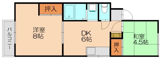 糟屋郡志免町片峰のアパートの間取り