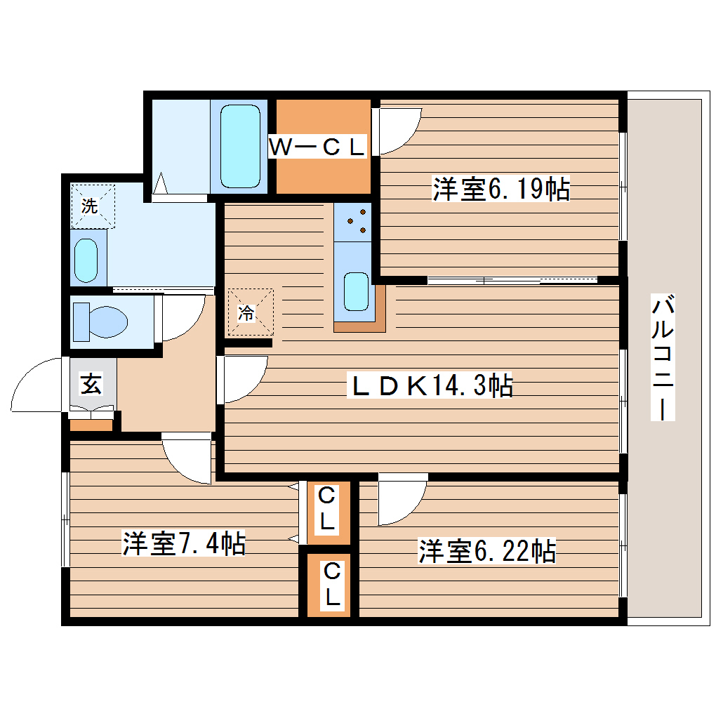 アルティザ仙台花京院の間取り