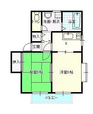 大崎市古川稲葉のアパートの間取り