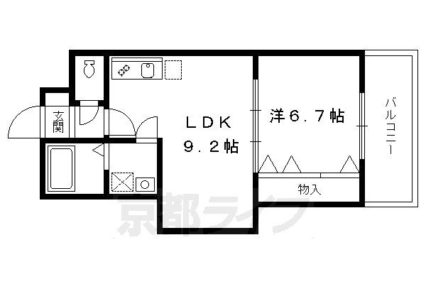 京都市上京区薬師町のマンションの間取り