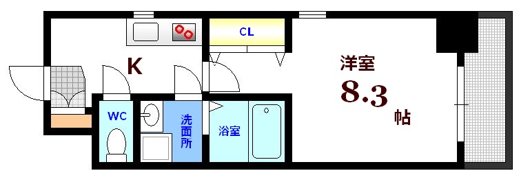 【広島市西区天満町のマンションの間取り】