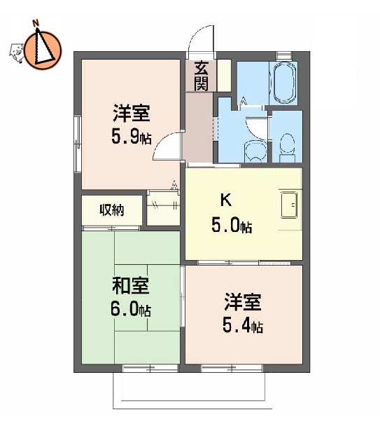 サンカーサ矢三の間取り