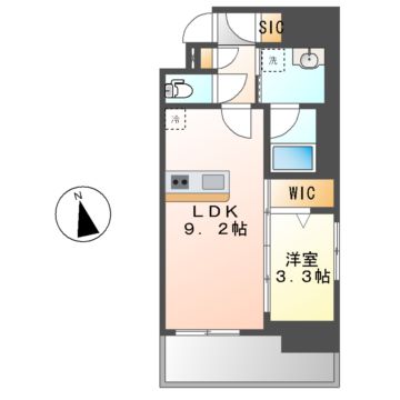 プレサンスロジェ車道駅前NORTHの間取り