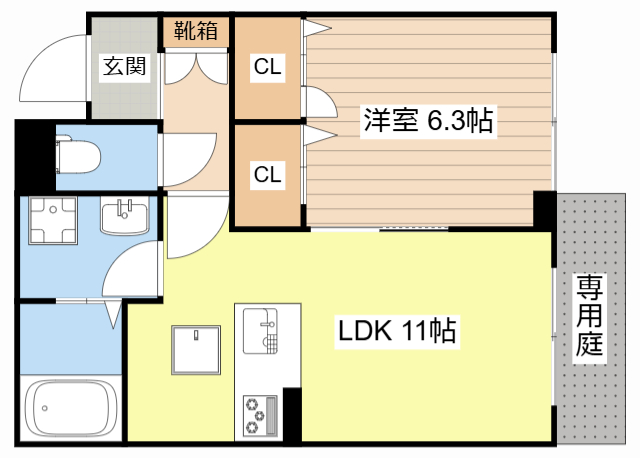 長浜市相撲町のアパートの間取り