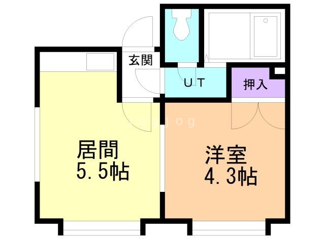 札幌市豊平区豊平五条のアパートの間取り