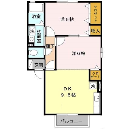 堺市東区日置荘原寺町のアパートの間取り