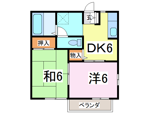 袖ケ浦市長浦駅前のアパートの間取り