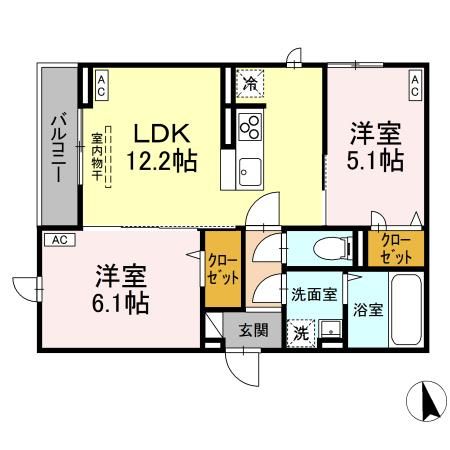 八王子市田町のアパートの間取り