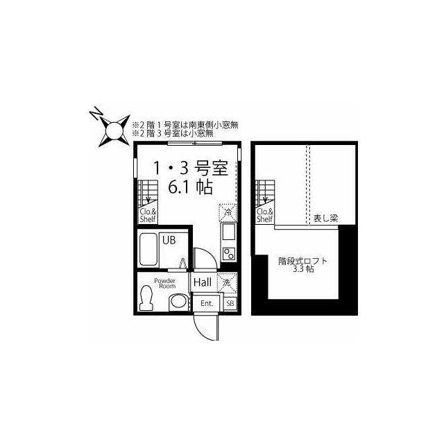 ハーミットクラブハウス戸塚踊場Ｂ棟の間取り