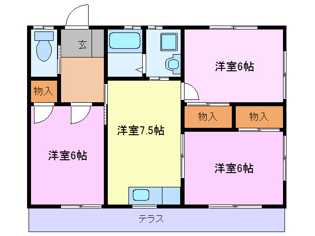 伊豆の国市吉田のアパートの間取り