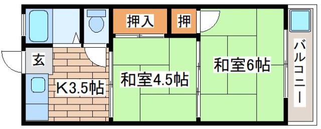 神戸市中央区熊内橋通のマンションの間取り