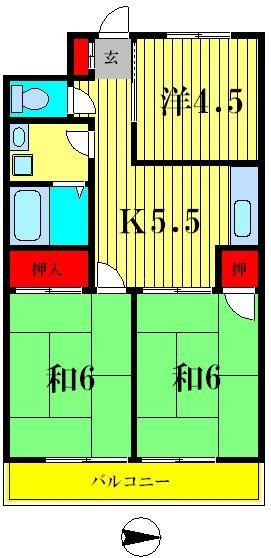 三郷市高州のマンションの間取り