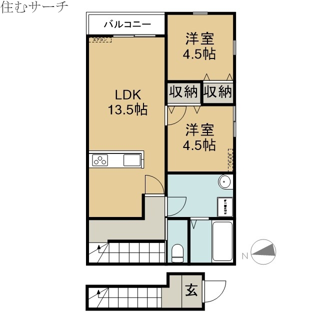 リーブルファイン大治田の間取り