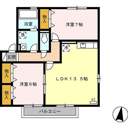 静岡県三島市中（アパート）の賃貸物件の間取り