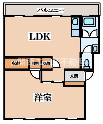 枚方市牧野北町のマンションの間取り