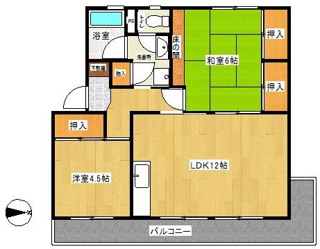 東熊本ハイツの間取り